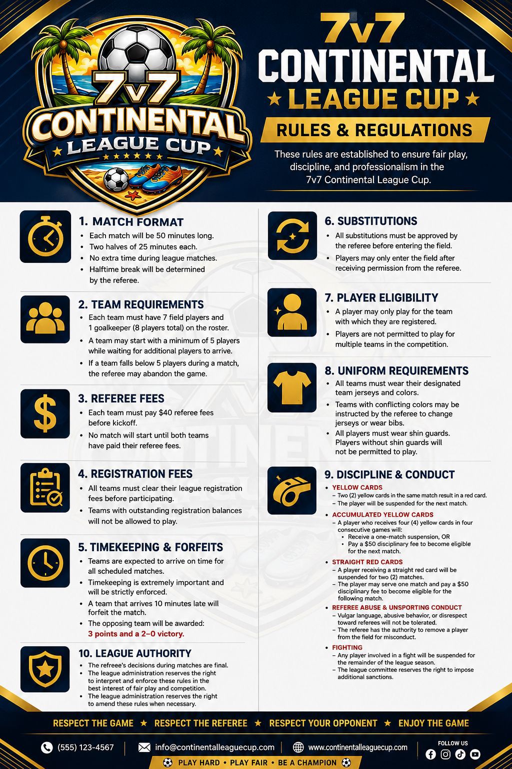 Official rules and regulations poster