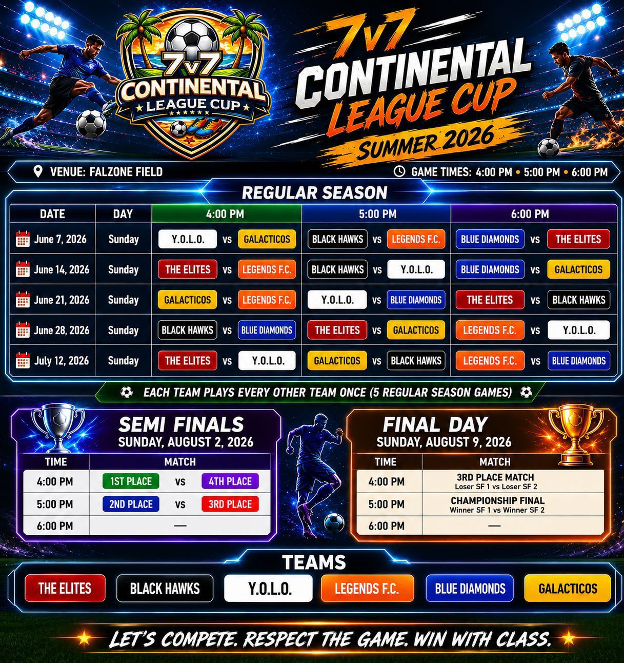 Summer 2026 schedule poster